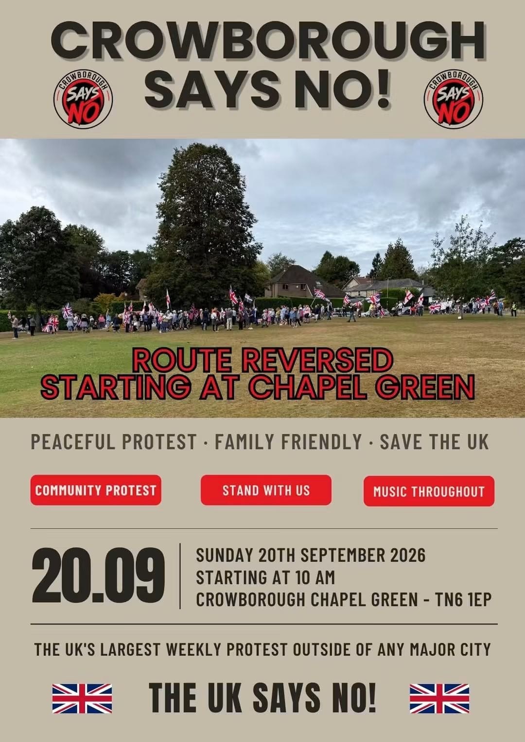 Details of the next peaceful protest